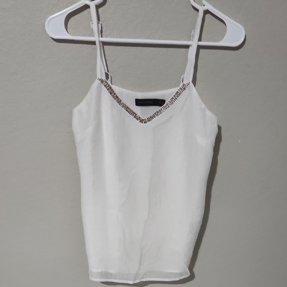 The Limited Top Womens White beaded Embellished Neckline Lyocel blend size XS - Picture 1 of 9